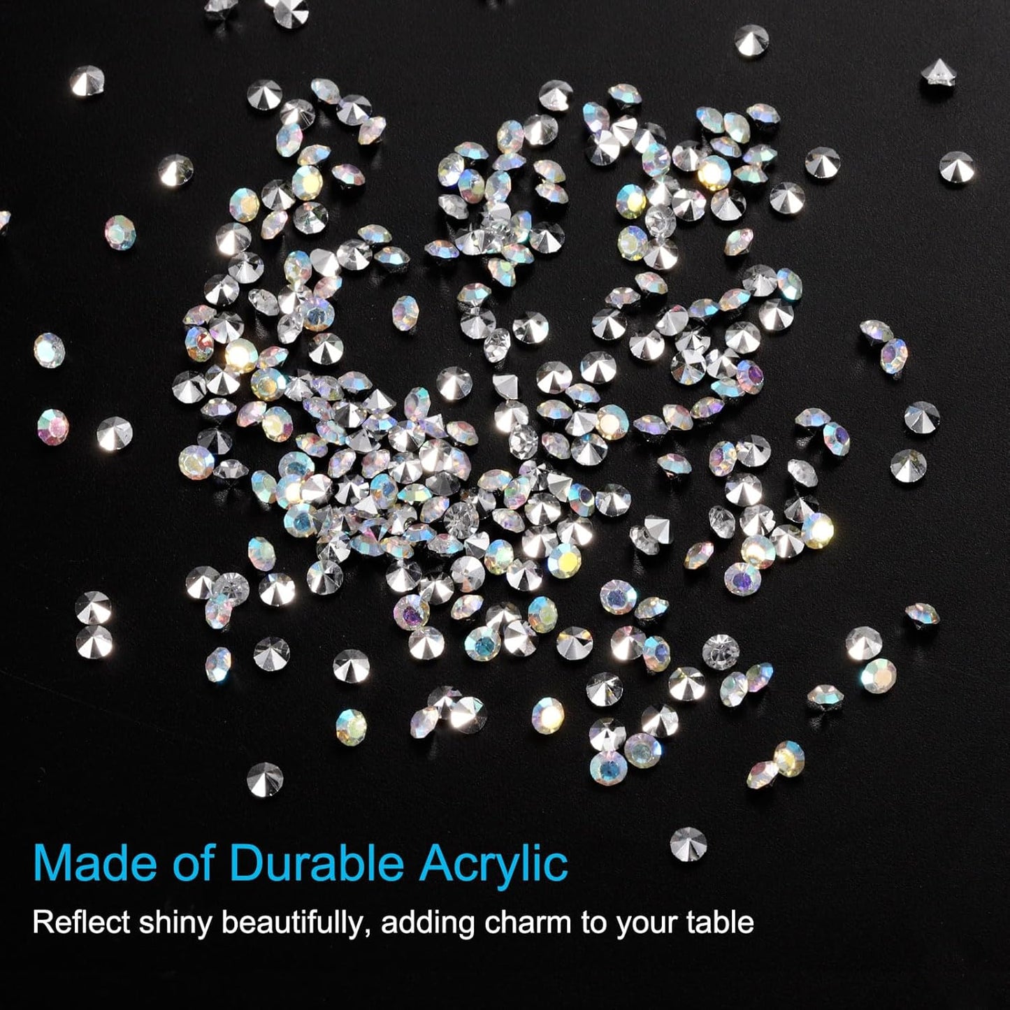 PATIKIL 14000Pcs Wedding Table Scatter Confetti Crystals 3mm Acrylic Diamonds Vase Fillers Gems for Table Centerpiece Decorations Bridal Shower Party, Silver AB