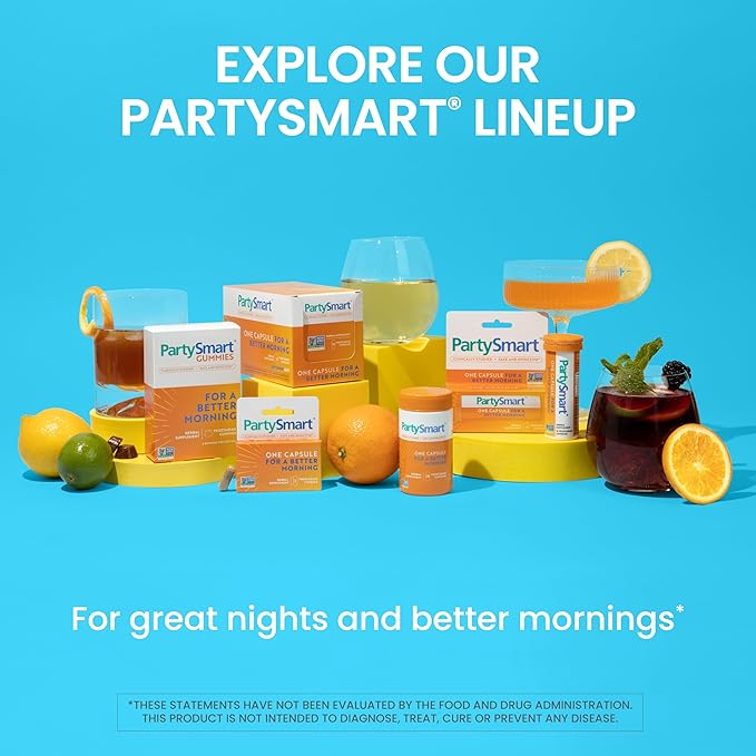 Himalaya PartySmart, One Capsule for a Better Morning, Plant-Based, Liver Support, Better Morning After Drinking, Clinically Studied, Non-GMO, 12 Capsules, 4 Pack
