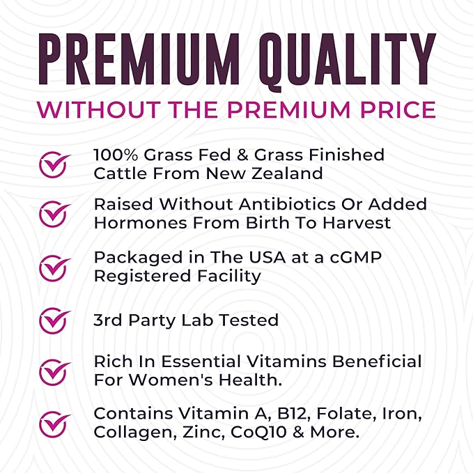 Beef Organ Supplement for Women - Beef Liver, Kidney, Heart and Uterus Tissue, Supports Women's Overall Energy and Health - Pasture Raised in New Zealand - No Fillers or Flow Agents - 120 Capsules