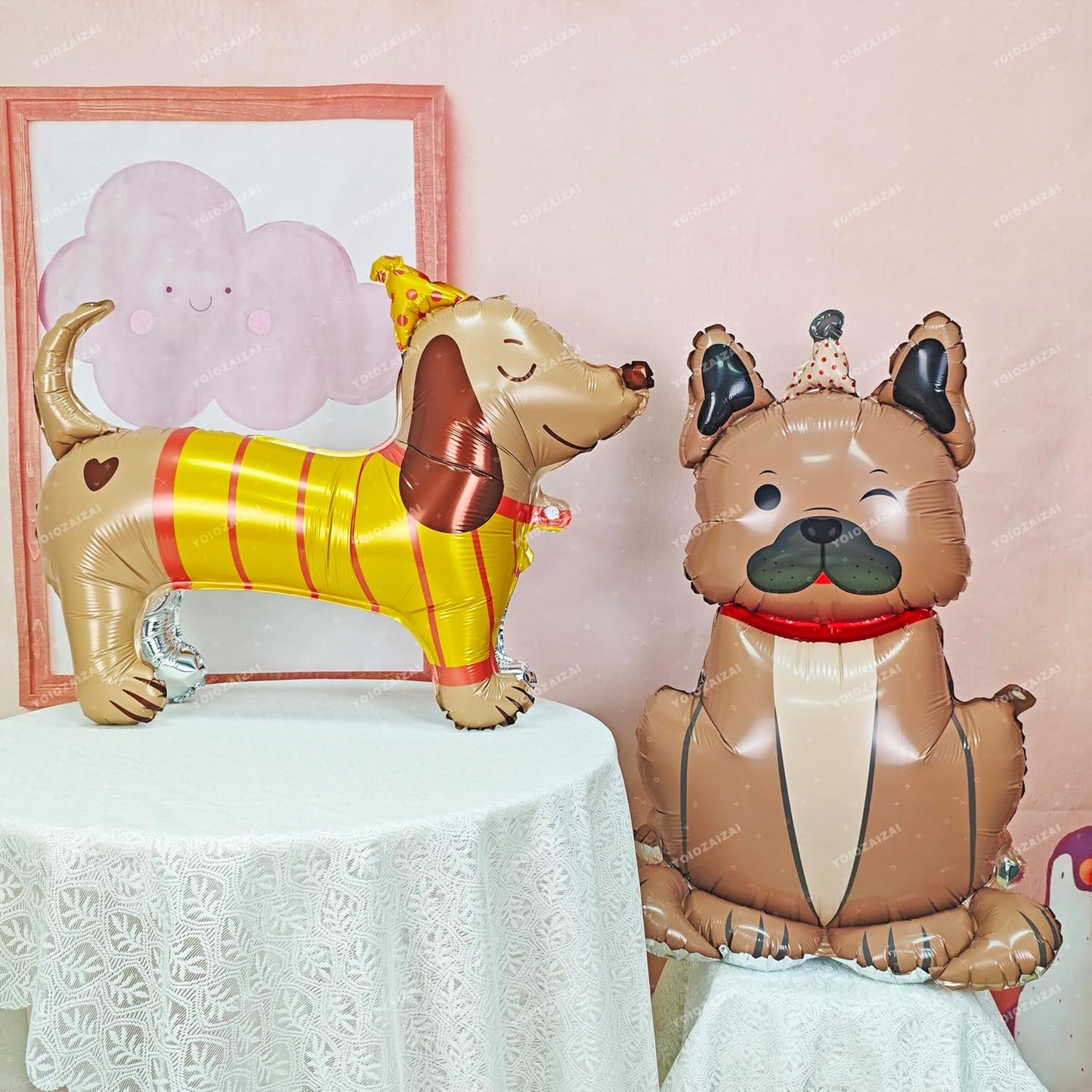 2PCS Self Standing Dog Animal Balloons Cute Pet Puppy Birthday Foil Balloon For Kids Gift Animal Dog Themed Birthday Baby Shower Pet Party Decorations Supplies