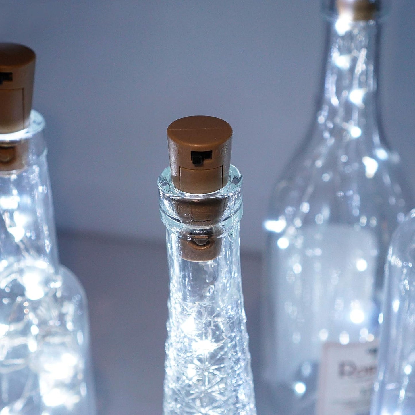 Wine Bottle Lights with Cork, Battery Operated 24 Pack 20 LED Cork Shape Silver Wire Fairy Mini String Lights(No Bottles) for DIY, Party, Decor, Christmas, Halloween,Wedding (24, Cool White)