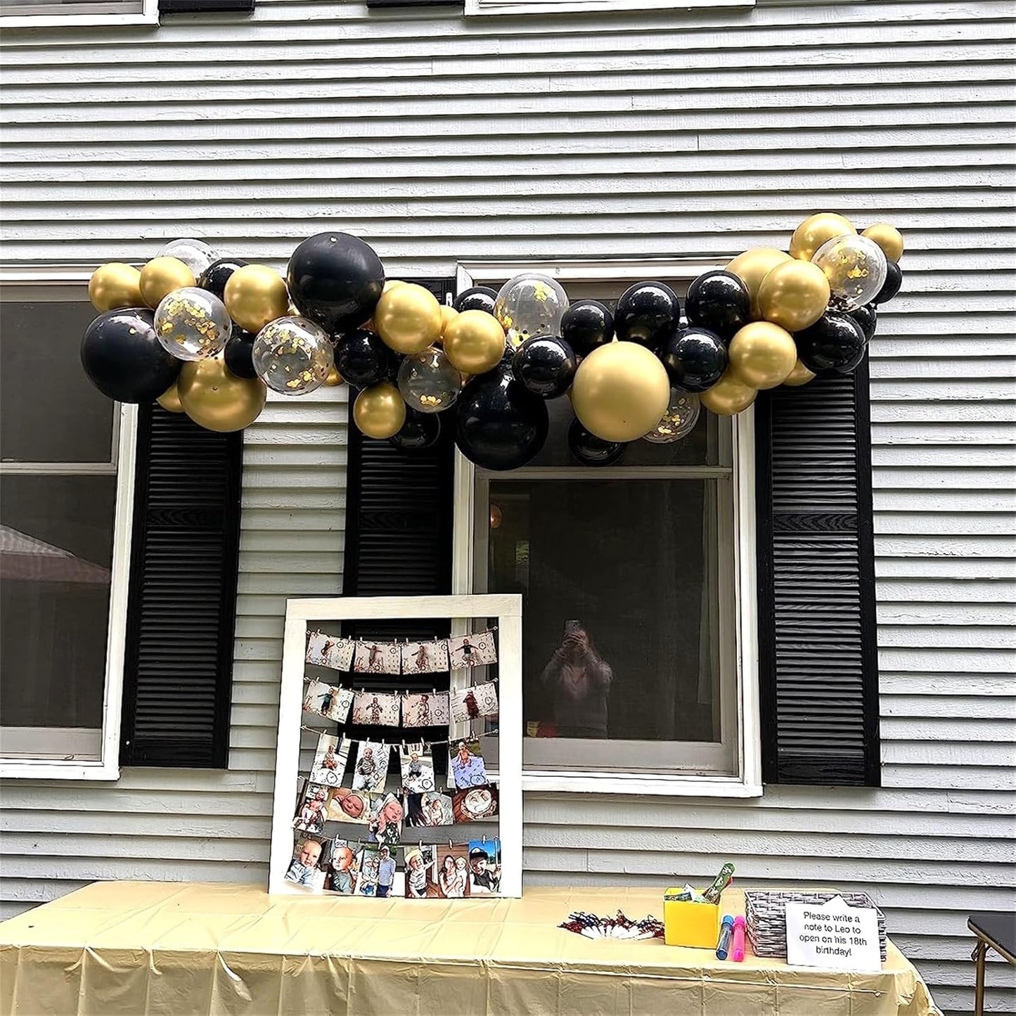 Black and Gold Confetti Balloons, 12 Inch Black Metallic Gold Confetti Latex Balloons, Black Golden Confetti Helium Balloons for Wedding Birthday Anniversary New Year Party Celebration Decorations