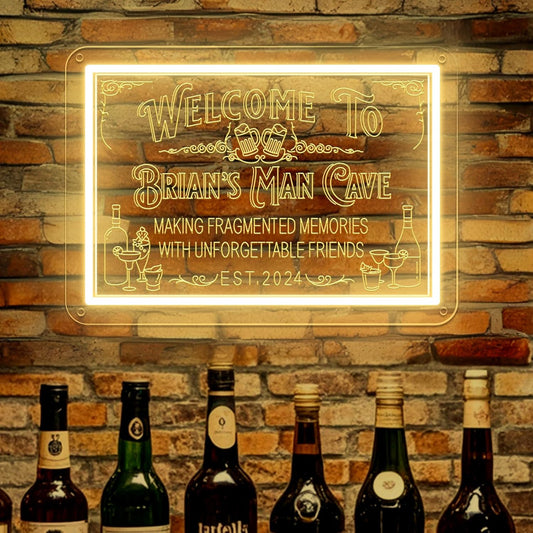 Custom Bar Neon Sign for Man Cave, Personalized LED Whiskey Cocktail Beer Signs, Customized Bar Neon Lights for Home Pub Tavern Bistro Business Wall Decor, Customizable Bar Signs for Men Dad Gifts