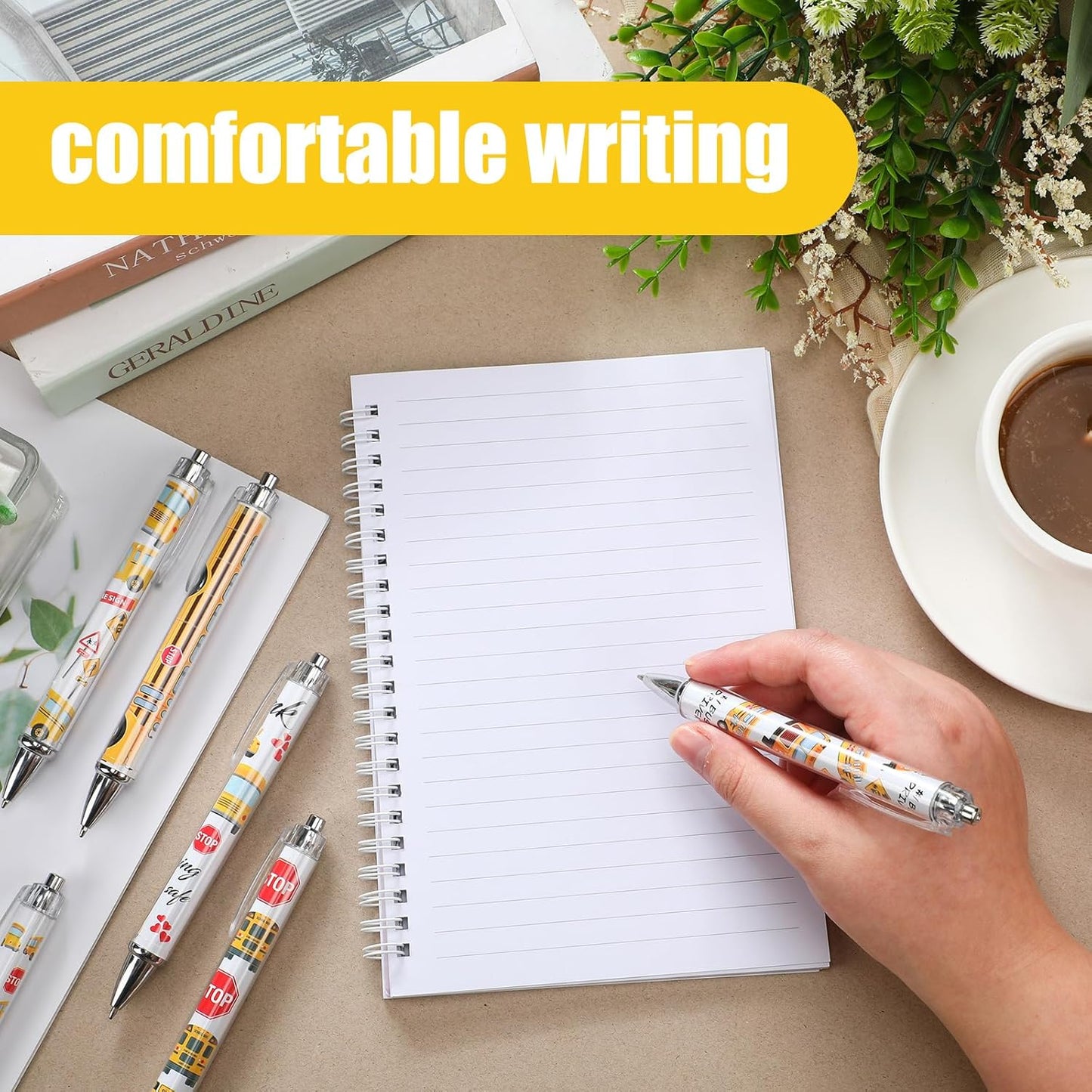 24 Pcs Bus Driver Appreciation Gifts Pens Accessories Thank You Work Ballpoint Pens Birthday Gifts for Teacher's Day Men Women School Bus Driver Retired, 6 Styles