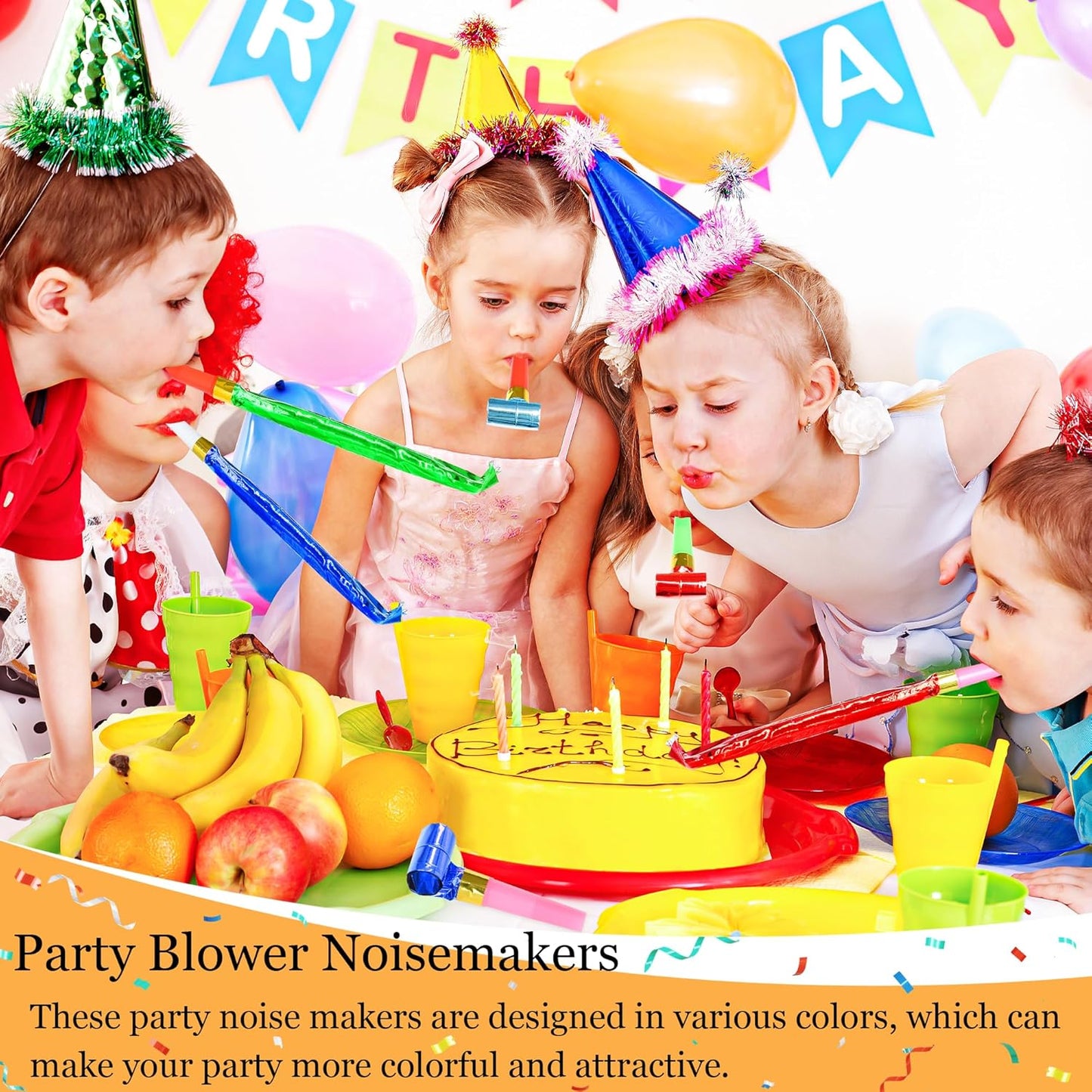 12 Pcs Party Blower Colorful Blowouts Noisemakers Birthday Blowouts Whistles for Party Favors(Colorful Metallic Roll)