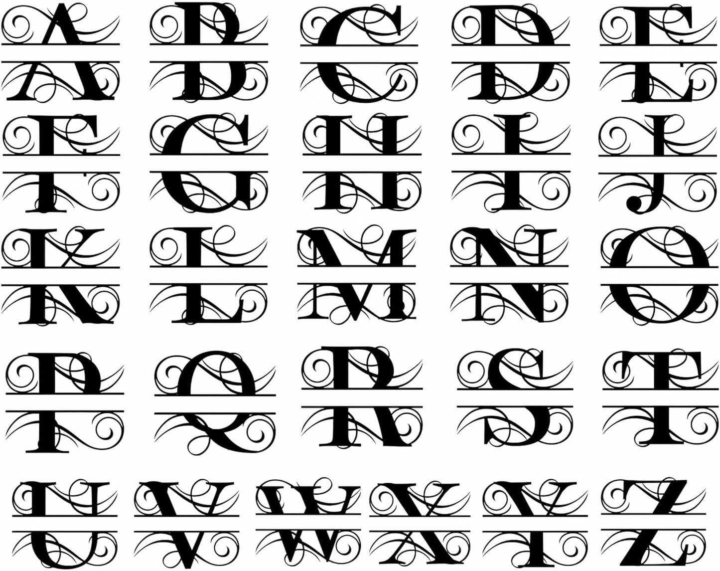 Personalized Metal Name Signs, Split Letter Monogram Wall Decor, Custom Last Name Sign, Family Name Sign for Outdoor, Personalized Wedding Gift, Garden Decor, Metal Wall Art, Housewarming Gift (MonogramDesign_6)