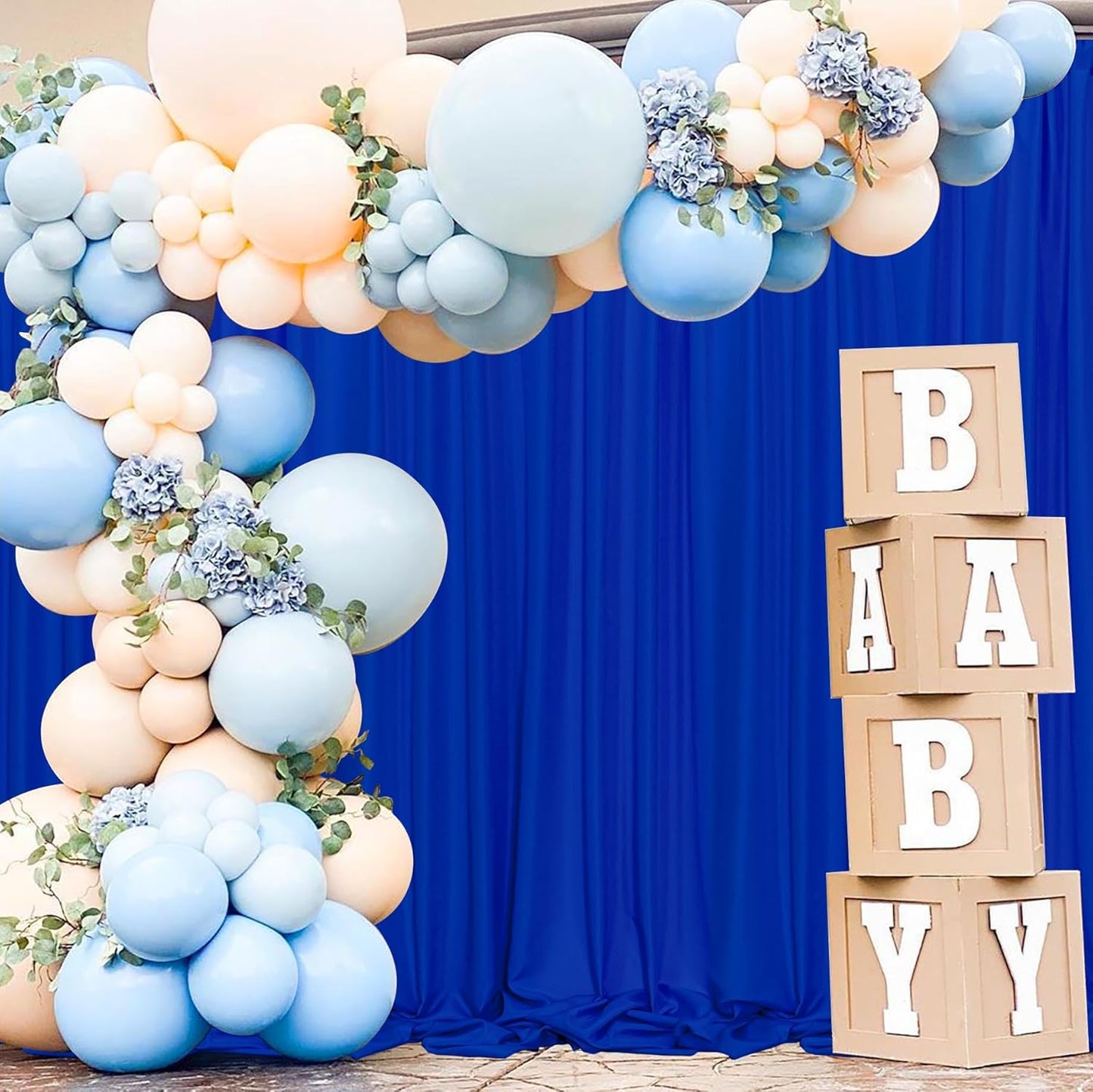 MEETSKY Royal Blue Backdrop Curtains for Parties Blue Curtains Photography Backdrop Drapes for Wedding Birthday Party Baby Showers Rod Pocket Home Sliding Door Decoration, 5ft x 7ft, 2 Panels