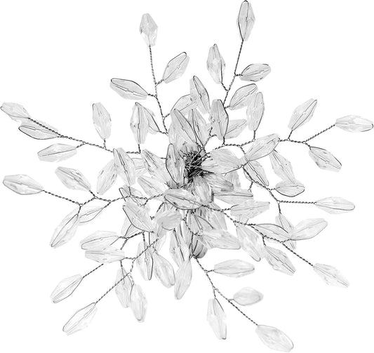 Napkin Rings Set of 6 for Dining Table Decoration Parties Everyday Metal Napkin Holder Leaf White (Pack of 6)