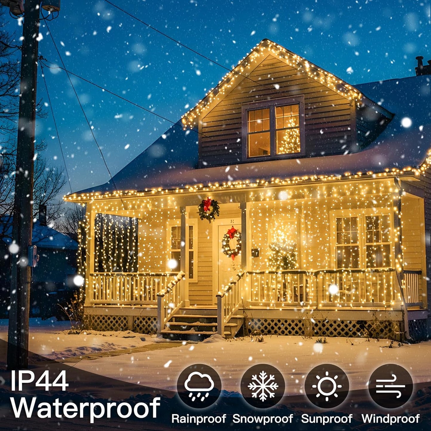 suddus Curtain Lights for Bedroom, 300 Led 9.8x9.8ft Hanging String Lights Outdoor, Fairy Curtain Lights Indoor for Christmas, Dorm, Wall, Backdrop, Window, Wedding, Party, Birthday Decor, Warm White