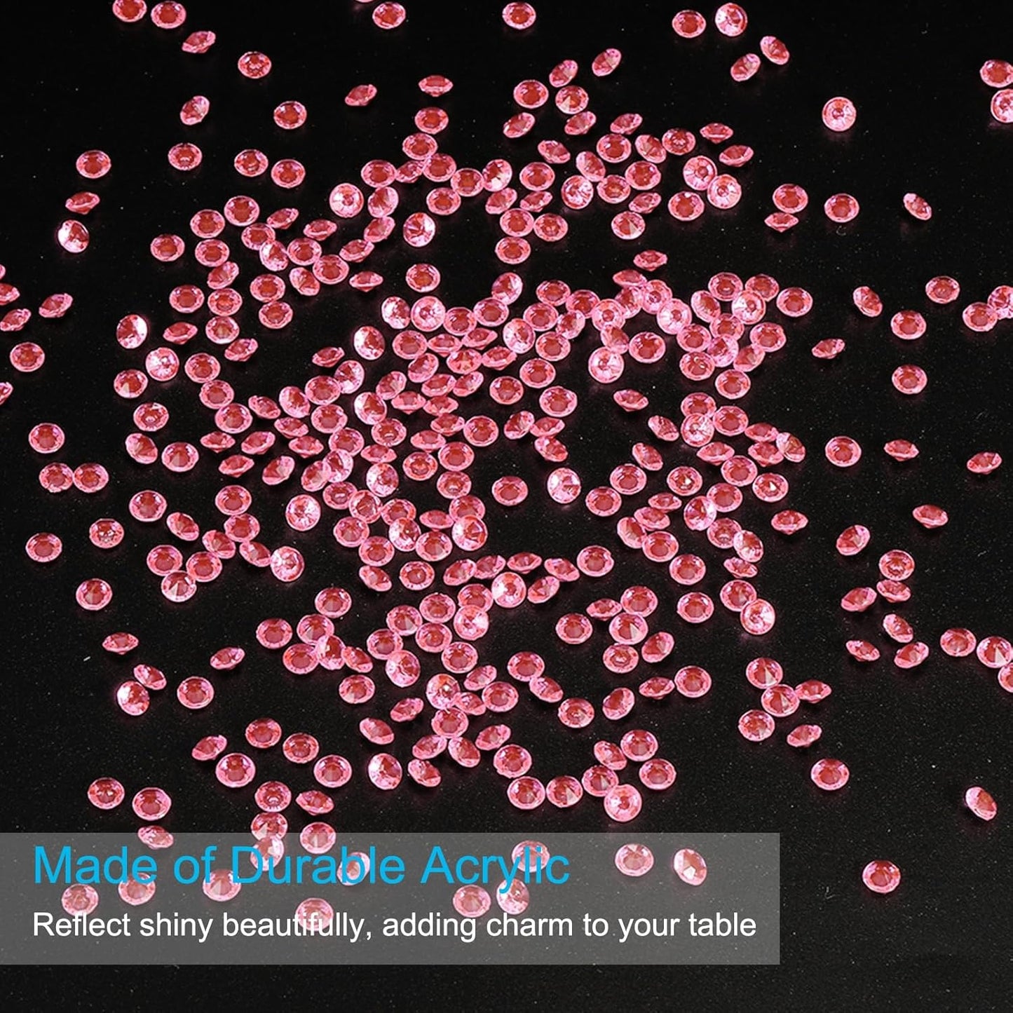 PATIKIL 10000 Pcs Wedding Table Scatter Confetti Crystals 4.5mm Acrylic Diamonds Vase Fillers Gems for Table Centerpiece Decorations Party Vase Beads, Light Pink