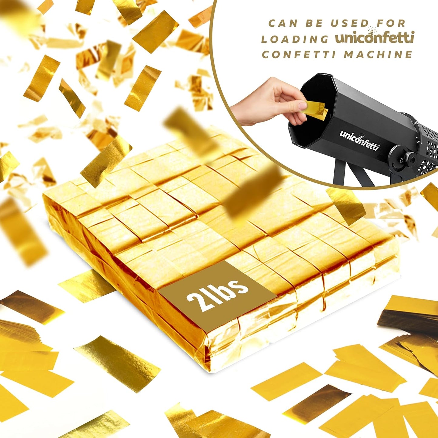 Gold Confetti Paper - BULK 2.2lbs | 1kg, Biodegradable Tissue Paper, Rainbow Light Weight, Non-Staining Paper, for Events, Crafts, Decorations