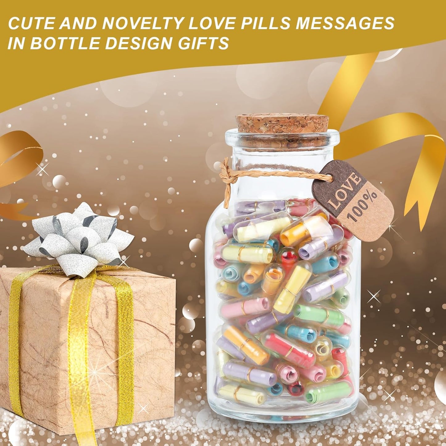 Capsule Letters Message in a Bottle,88pcs Message Pills Love Letter Gift for Boyfriend Girlfriend Wife Friend Birthday Christmas Day Anniversary Valentine Day.