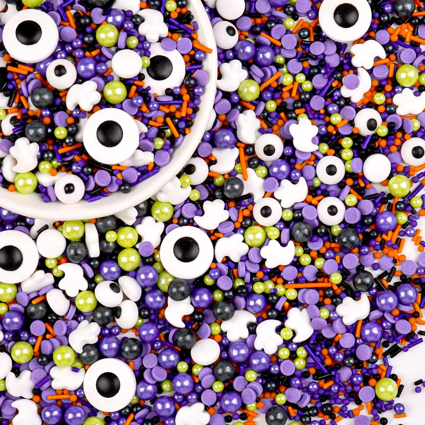 Halloween Sprinkles for Cake Decorating, Edible Candy Eyeballs, Pearl Sugar Sprinkles Mix, 150g/5.29oz, Perfect for Cake Decoration, Cupcake Decorations Ice Cream Toppings