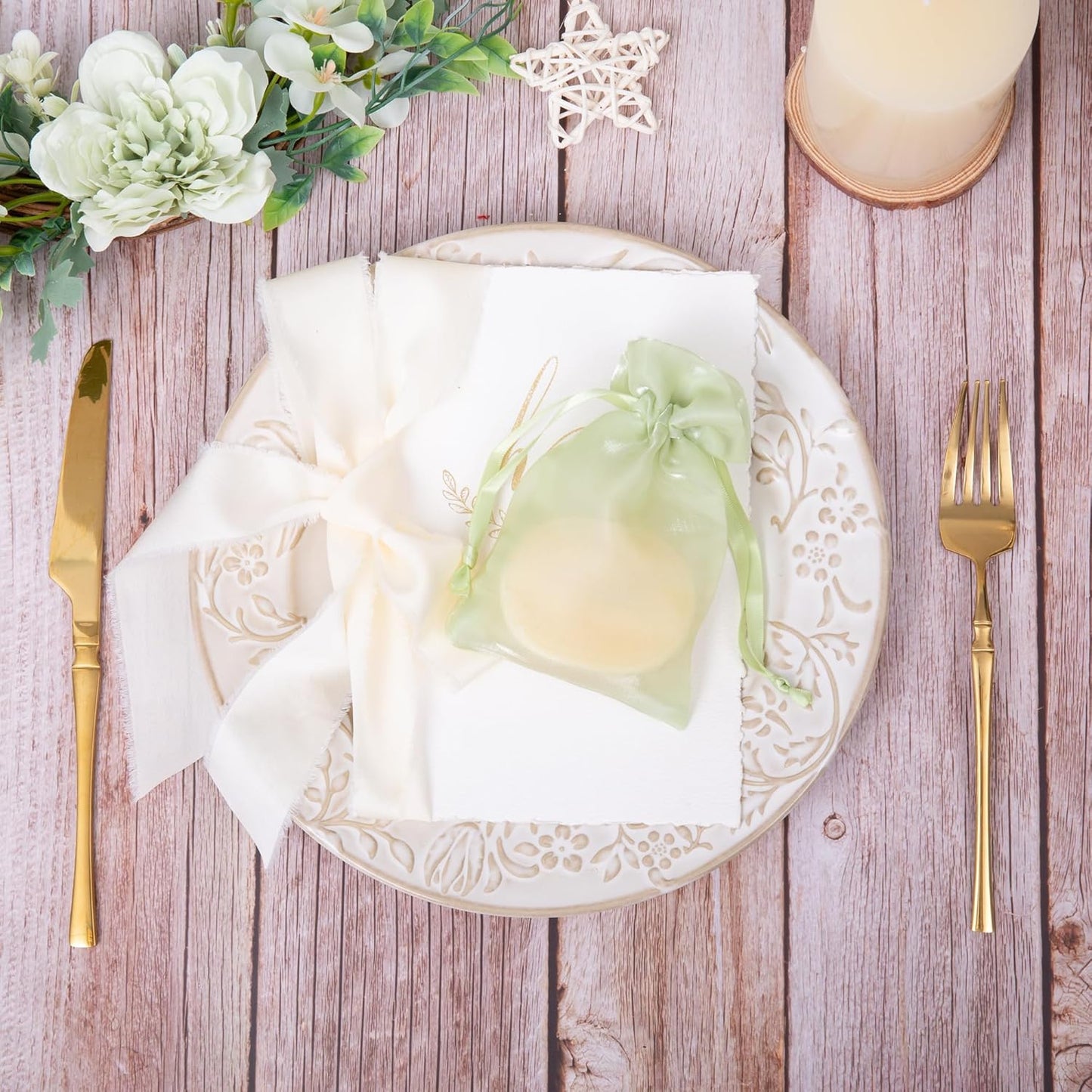 20 Pcs Light Green Small Organza Bags 4X6 inch for Wedding Favors with Drawstring, Mini Mesh Gift Bags Jewelry Pouch for Candy Bridal Shower Party Favor Baby Shower Christmas