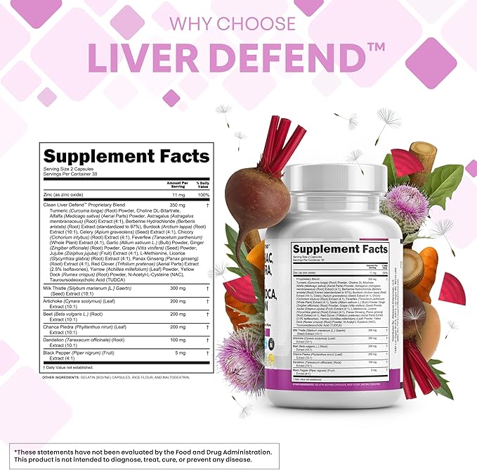 Clean Nutraceuticals Milk Thistle NAC Chanca Piedra Beet Root Artichoke Dandelion Root - Liver Cleanse Supplement Plus TUDCA Choline & Ginger - 2Pack