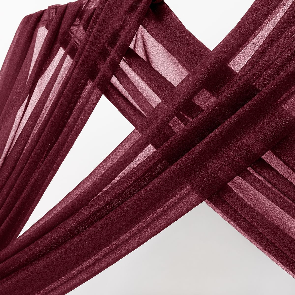 MLMC Burgundy Wedding Arch Draping Fabric 1 Panel 29" x 20 FT Extra Long Gauze Drapes Sheer Backdrop Curtains 6.6 Yards Airy Outdoor Drapery Panels for Wedding Bridal Shower Ceiling Decoration