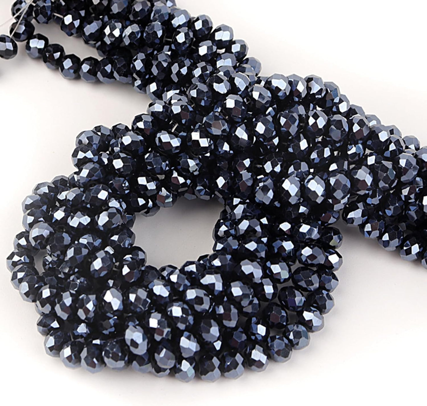 1200Pcs 4mm Crystal Glass Beads for Jewelry Making Beads for Bracelets Necklace Pendants Making Supplies(Navy Blue)
