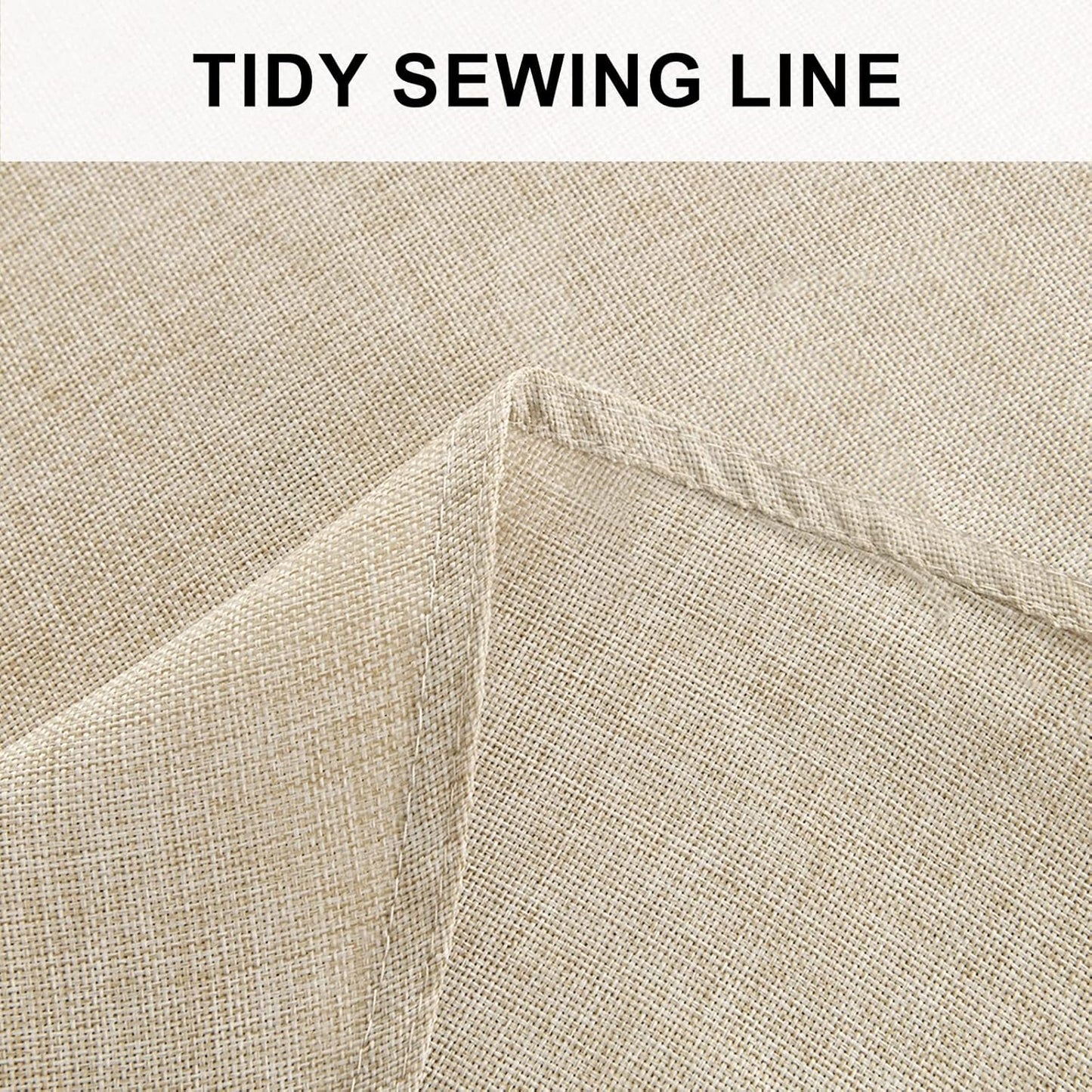 Hiasan Round Tablecloth 80 Inch Linen - Wrinkle and Stain Resistant Washable Polyester Fabric Table Cloth for Dining Room Kitchen Party, Beige