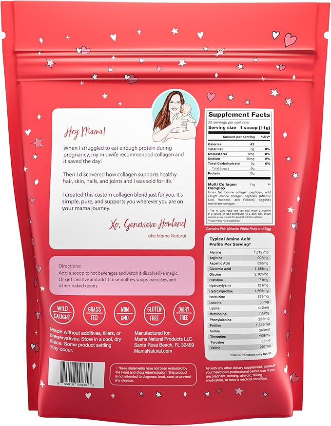 Multi Collagen Protein Powder Type 1, 2, 3, 4, 5, 10 - Unflavored & Hydrolyzed - Pure Collagen Peptides Powder - Grass Fed Beef, Wild Fish Marine & USA Eggshell - 20 Servings