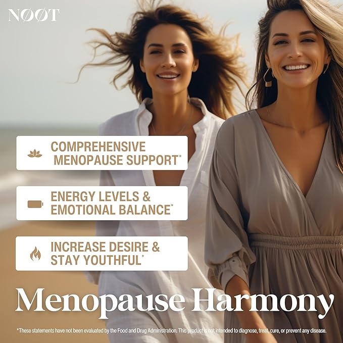 Menopause Harmony - Menopause Supplements for Women, Night Sweats & Hot Flash Relief, Hormone Balance for Women, Biohacking & Nootropics 60 Capsules, 1 Month Supply
