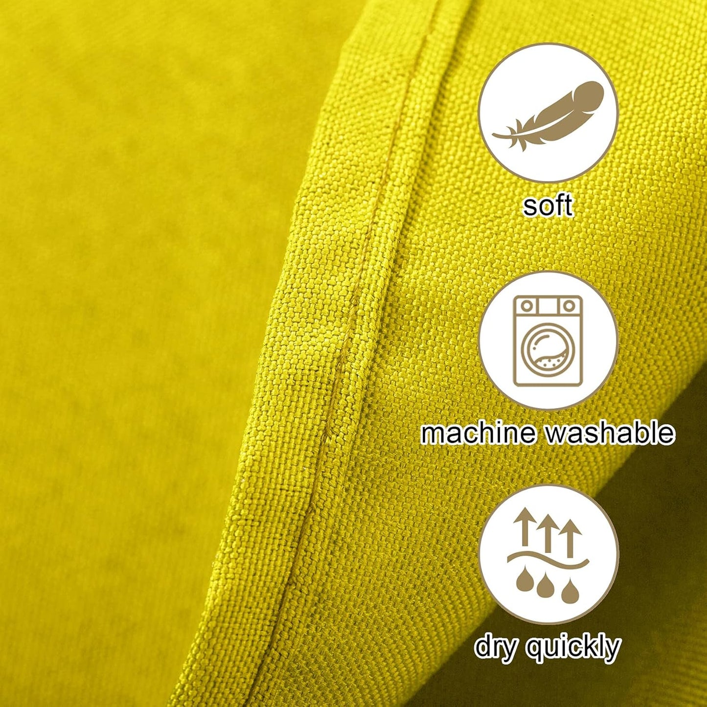 Ascoza 2pack 132 Inch Yellow Round Tablecloth in Washable Polyester Fabric for Wedding/Banquet/Restaurant/Parties…