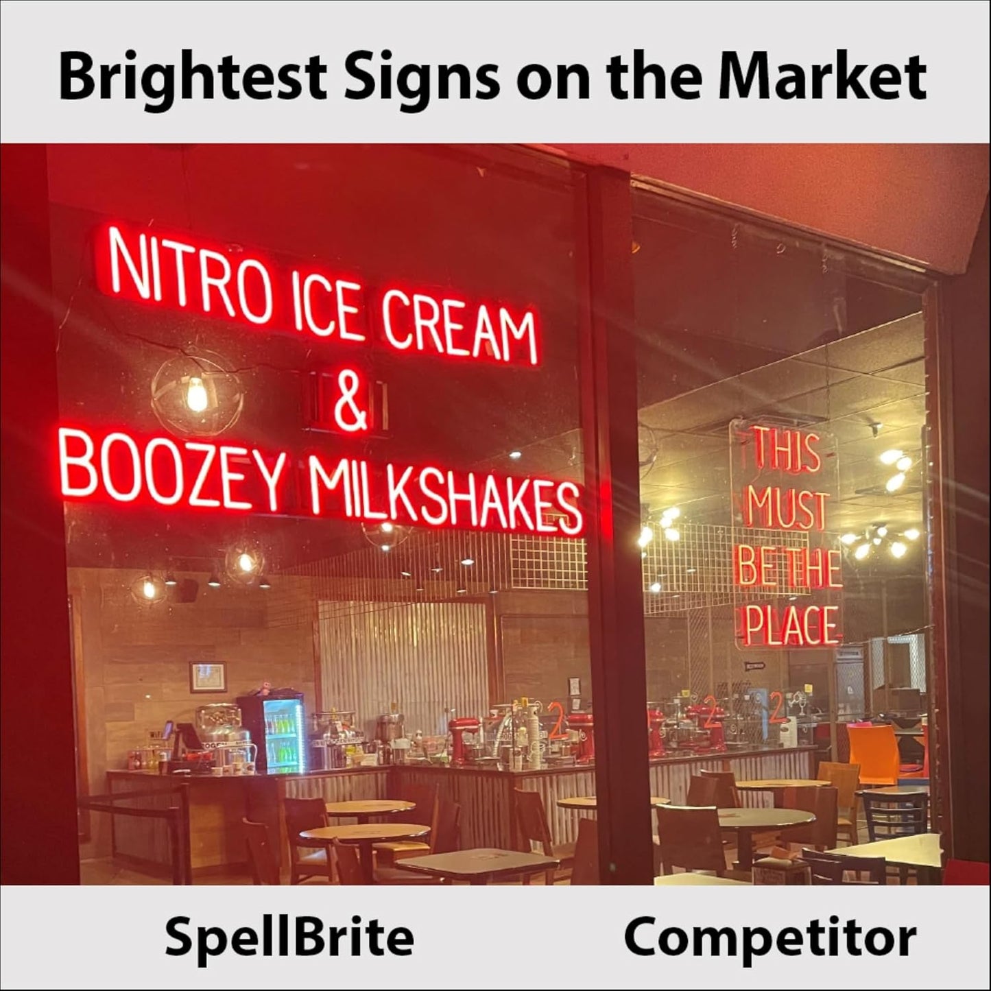 SpellBrite TO-GO BEER Sign | Beer-Related Sign with Neon Look, Red LED Light Source | 19.8" x 15.0"
