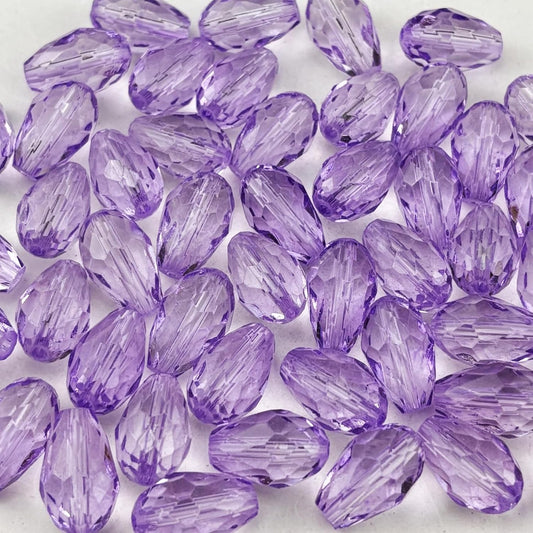 150pcs 4x6mm Teardrop Crystal Glass Beads for Jewelry Making, Faceted Vertical Hole Teardrop Glass Spacer Beads for Wind Chimes Bracelet Earring Necklace DIY Craft(Crystal Purple)