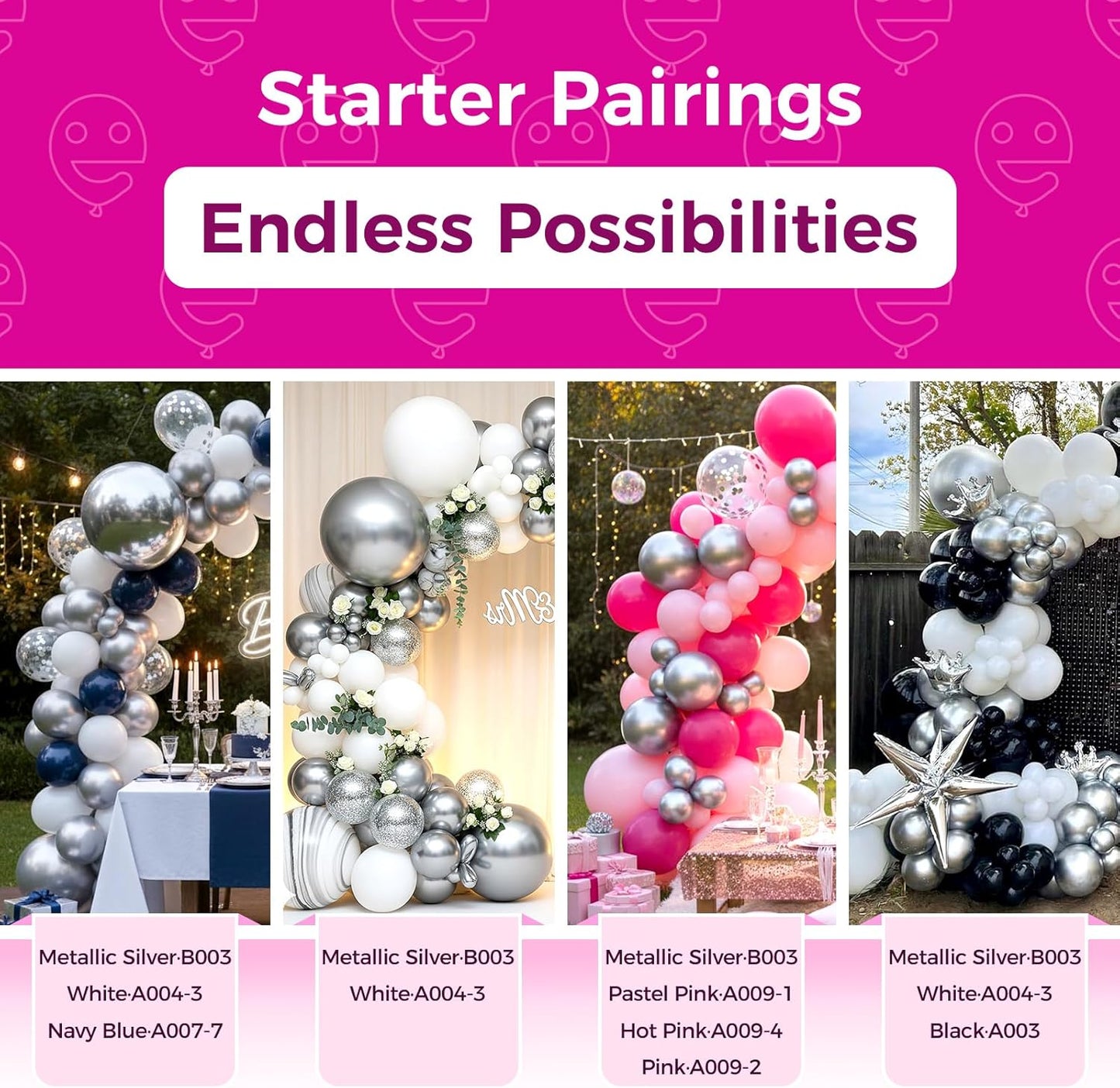 Bezente Metallic Silver Giant Balloons 36 Inch - 8 Pack Jumbo Chrome Silver Balloons Large Round Silver Latex Balloons for Photo Shoot Wedding Bridal Shower Birthday Party Decorations