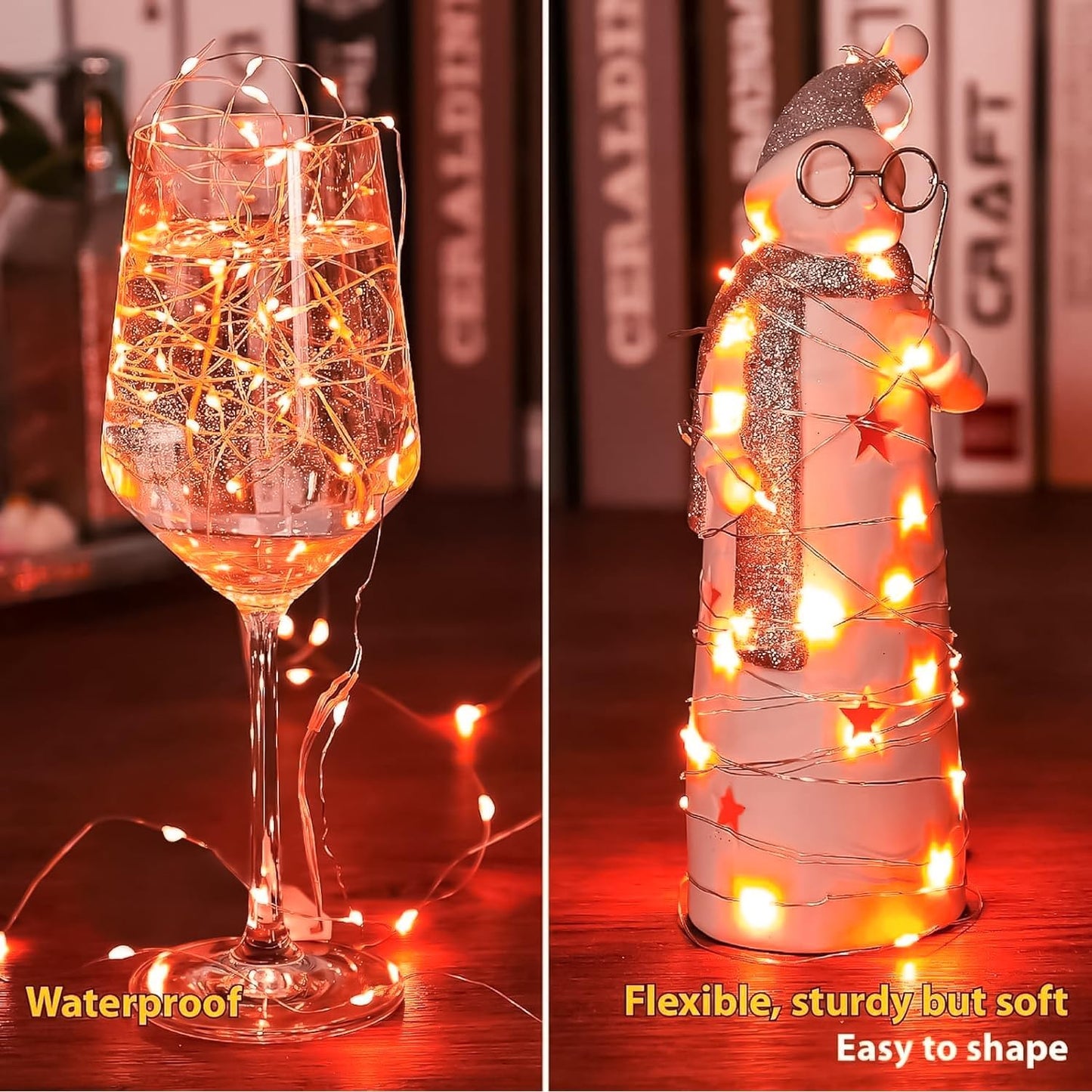 HXWEIYE 12 Pack 7ft 20LED Orange Fairy Lights Battery Operated for Mason Jar DIY Wedding Party Bedroom Patio Christmas Décor