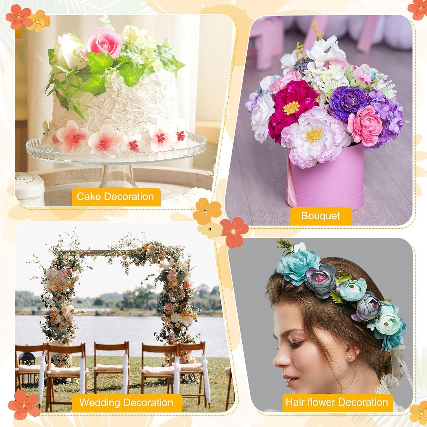 600-Pack Flower Stamens for Crafts, 5mm Double Heads Artificial Pearl Floral Pistil Mini Flower Pollens Stamens for DIY Making/Wedding/Scrapbook Decoration [Black]