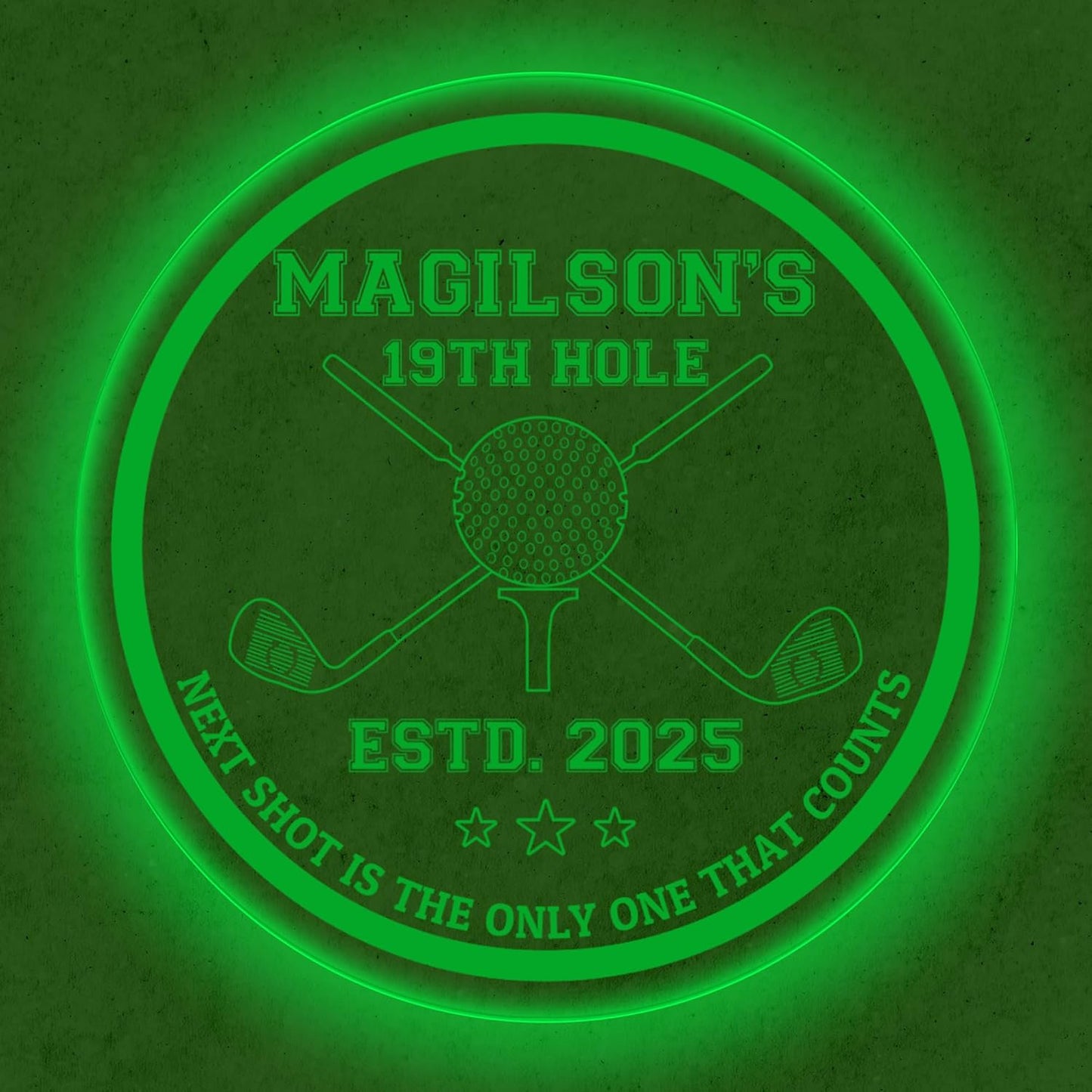 Custom Golf LED Bar Sign – Personalized Color Changing Acrylic Wall Decor for Home Bar, Man Cave, Game Room, or Patio (Golf Bar, 20 INCHES)