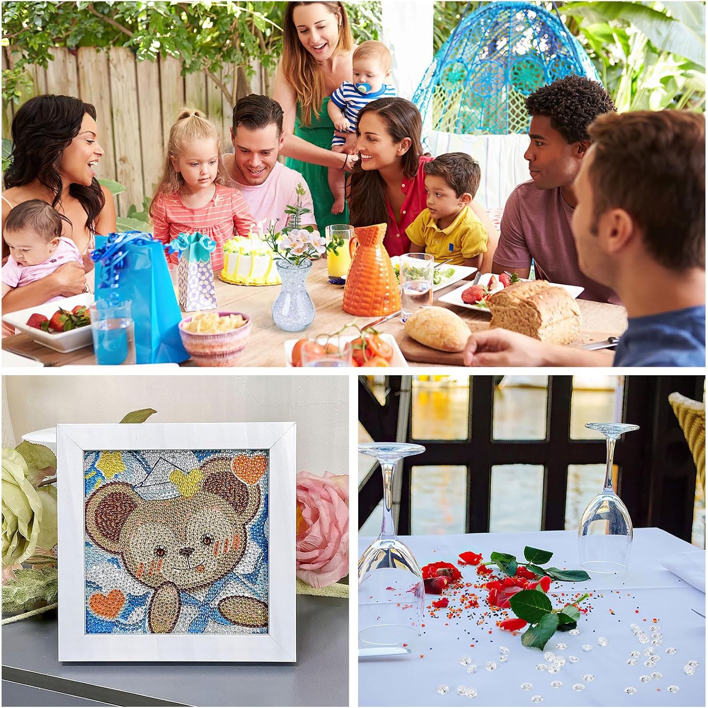 2000 pcs/Pack Wedding Table Scatter Confetti Crystals Acrylic Diamonds 8mm Rhinestones for Wedding, Bridal Shower, Vase Beads Decorations (8mm, Turquoise)