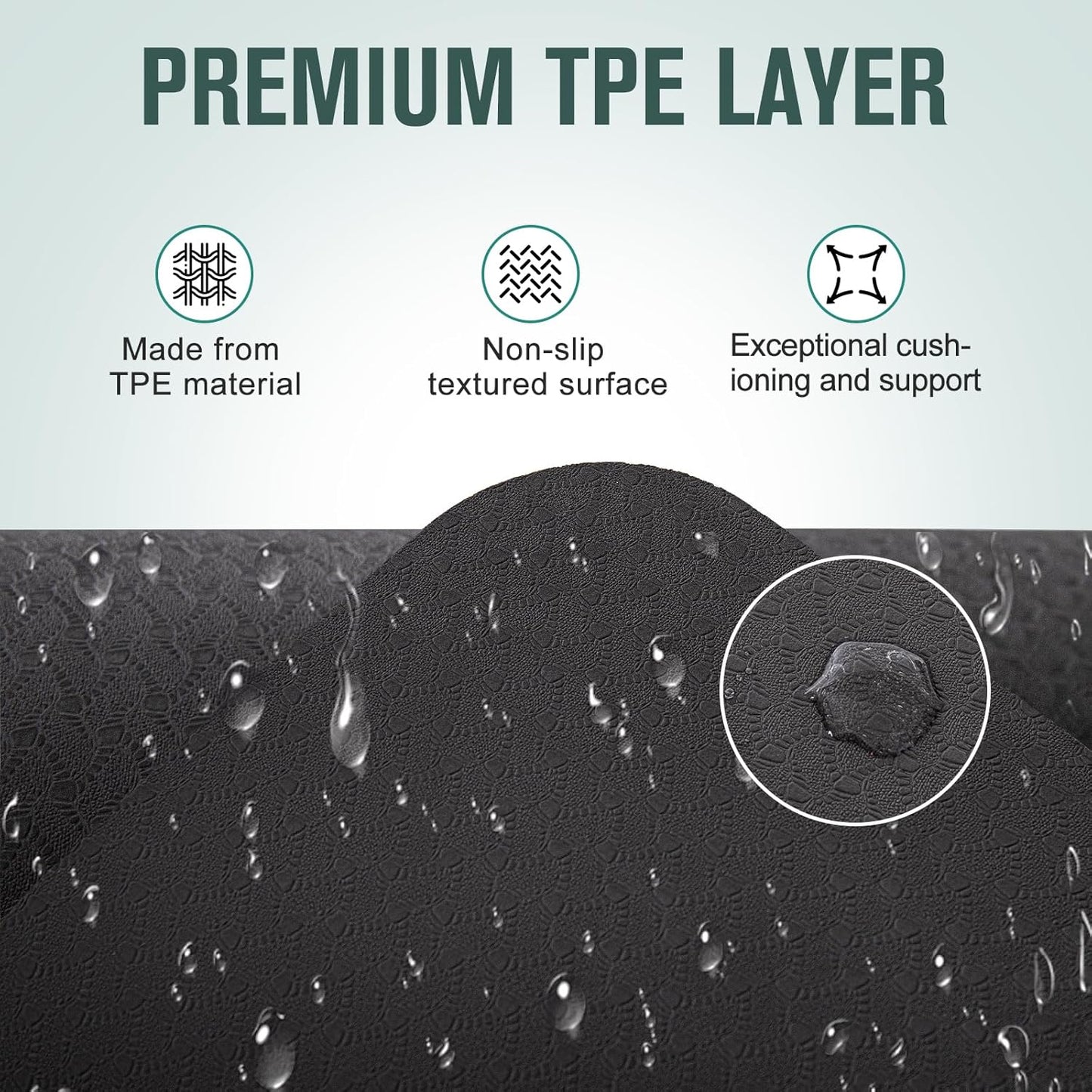 UMINEUX Extra Thick Yoga Mat, 2/5 Inch (10MM), Natural Rubber and TPE Non Slip Yoga Mats with Strap for Women Men, Eco Friendly Exercise Mat for Yoga, Pilates and Home Workout