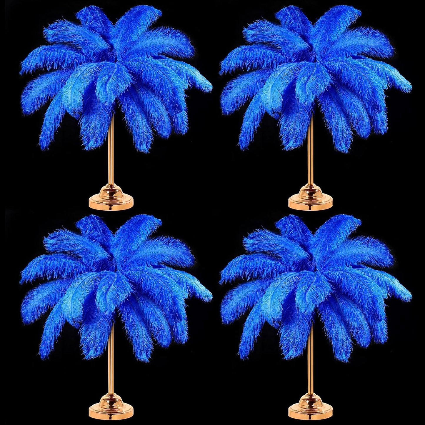 Retrowavy 30 Pcs 18-20 Inch Large Natural Ostrich Feathers Bulk for Centerpieces for Wedding Party Centerpieces Home Decoration Flower Arrangement (Blue)