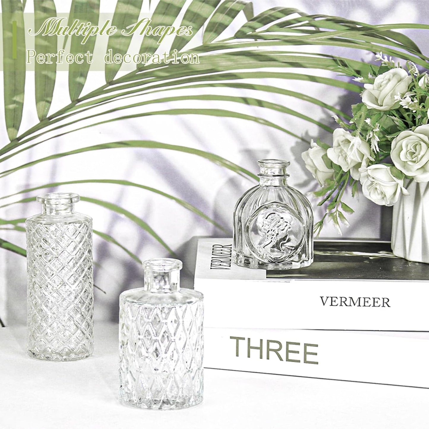 Set of 36 Glass Bud Vase Set, Small Vintage Clear Flower Vase Centerpieces for Table Bulk Cute Rustic Style Mini Vase for Home Decor Wedding Baby Shower Birthday Party