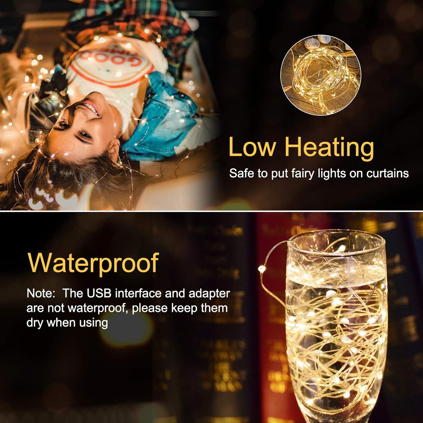 Curtain String Lights - 198 LED Window Light with Remote and Hooks, Fairy Lights with 8 Lighting Modes, USB Hanging Lights for Wedding, Party, Indoor Decorations