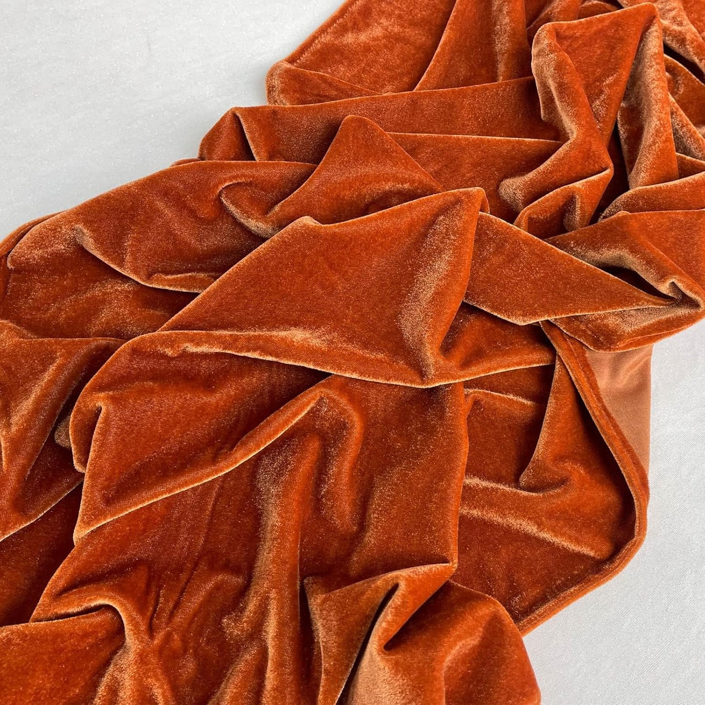 Luxurious Velvet Table Runner, 10ft Wedding Reception Decorations, 20x120inch Soft Velvet Fabric, Table Linen Overlay, Wedding Table Runners (Terracotta, 20X120inch, 5pack)