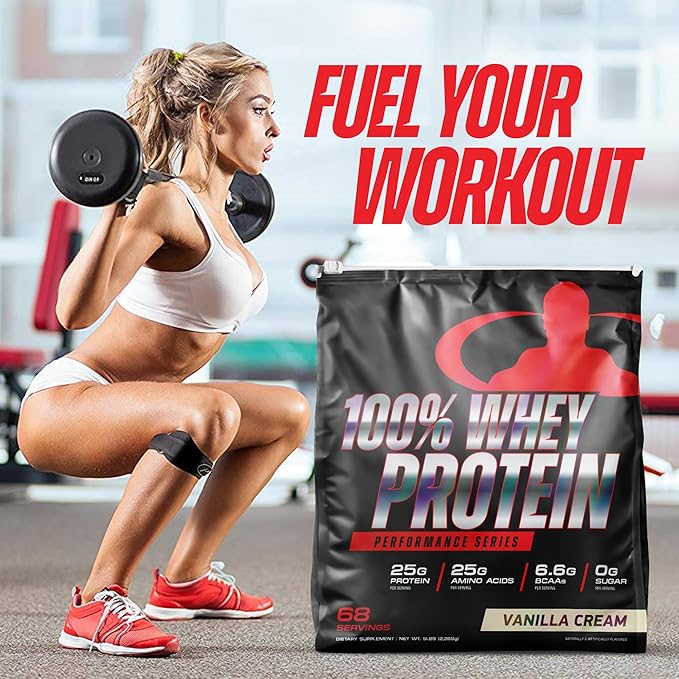 Goliath Labs 100% Whey Protein Powder Isolate/Blend | Fast-Absorbing Workout Supplements | 25g of Pure Protein and 5.5g of BCAAs in Each Serv | Vanilla, 5 lbs, 68 Servings | Package May Vary