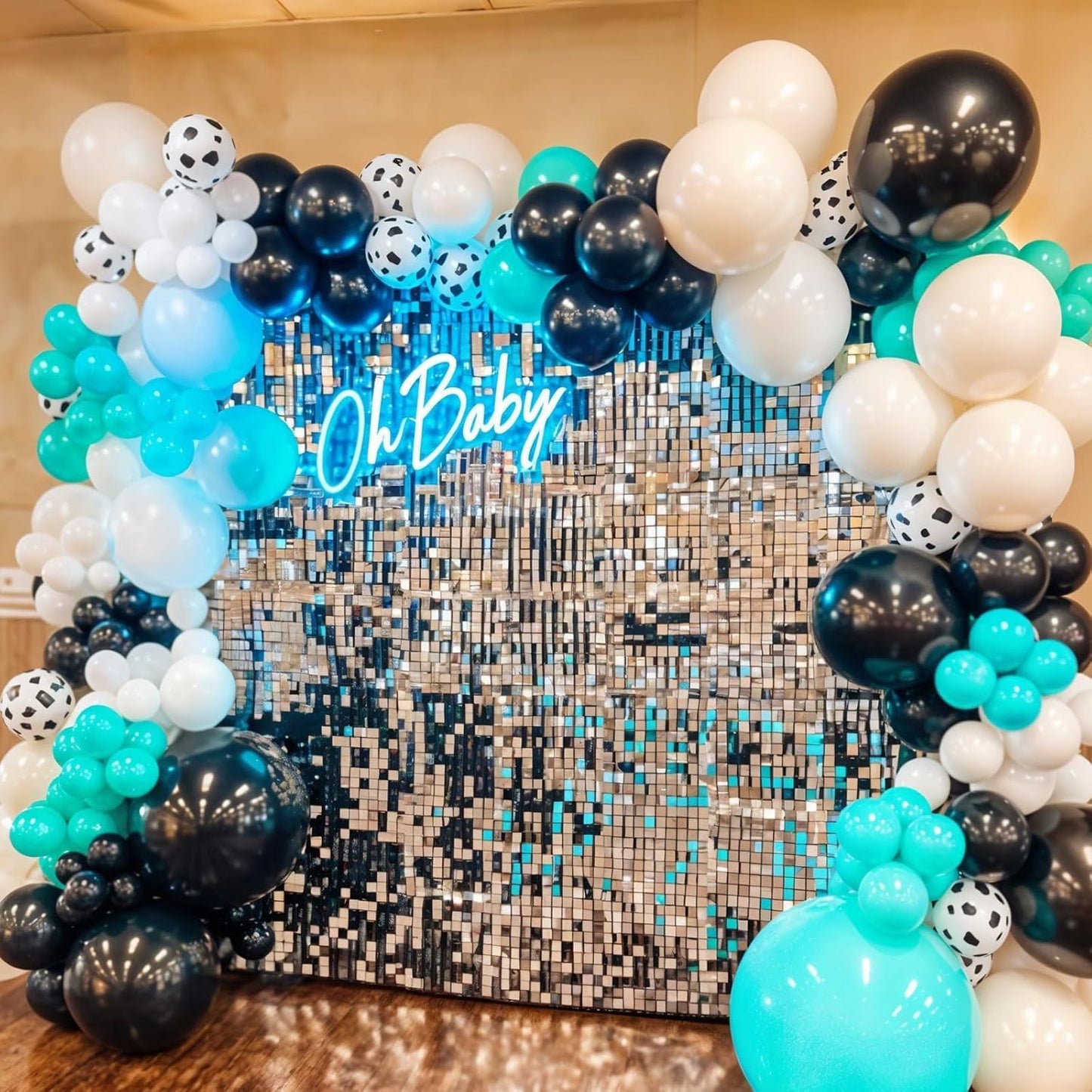 Cow Print Balloons,12Inch Teal Blue Brown Sand White Cow Latex Balloons for Girls Boys Baby Shower Party Farm Western Cowboy Party Decorations Supplies