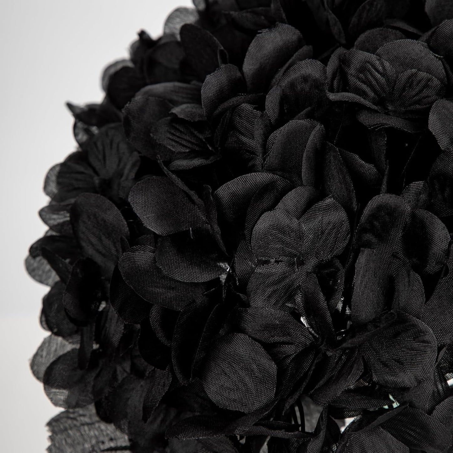 Hollyone Hydrangea Fall Flowers Artificial for Decoration with Glass Vase Black Silk Faux Flowers Arrangements in Vase with Faux Water Fake Floral Bouquet Table Centerpiece Halloween Home Decor