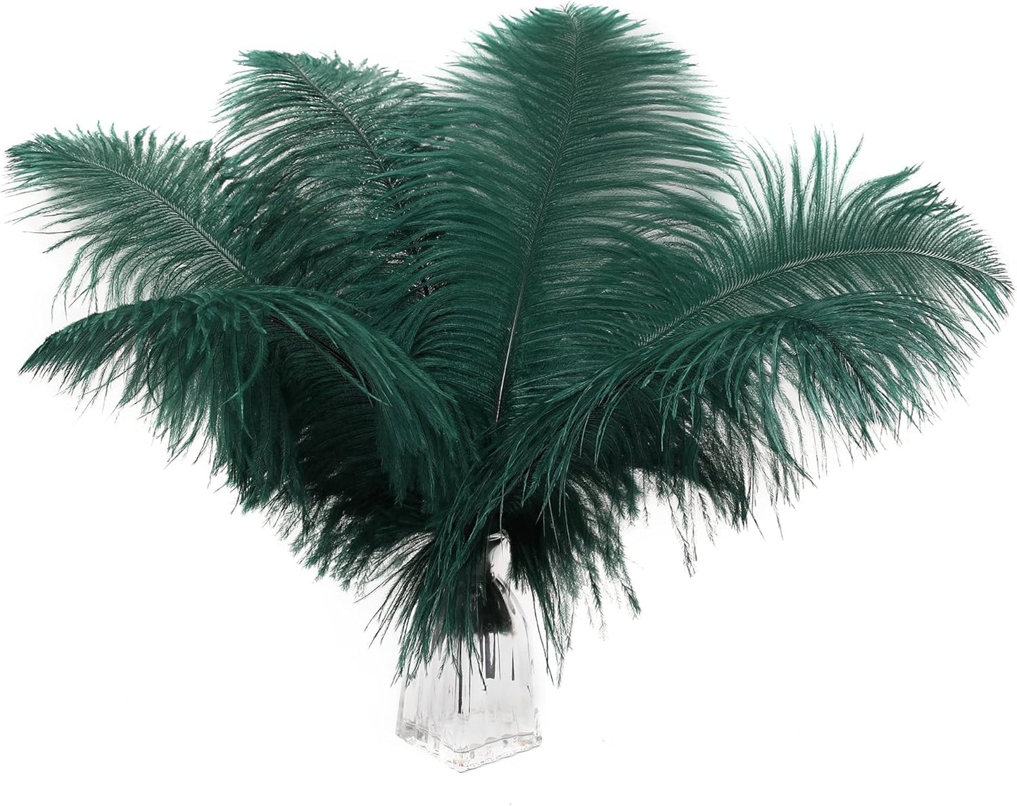 Ballinger Blackish Green Ostrich Feathers - 12Pcs 12-14inch Long Craft Feathers Bulk for Vase, Wedding Party Centerpieces Mardi Gras Decorations and Home Decor