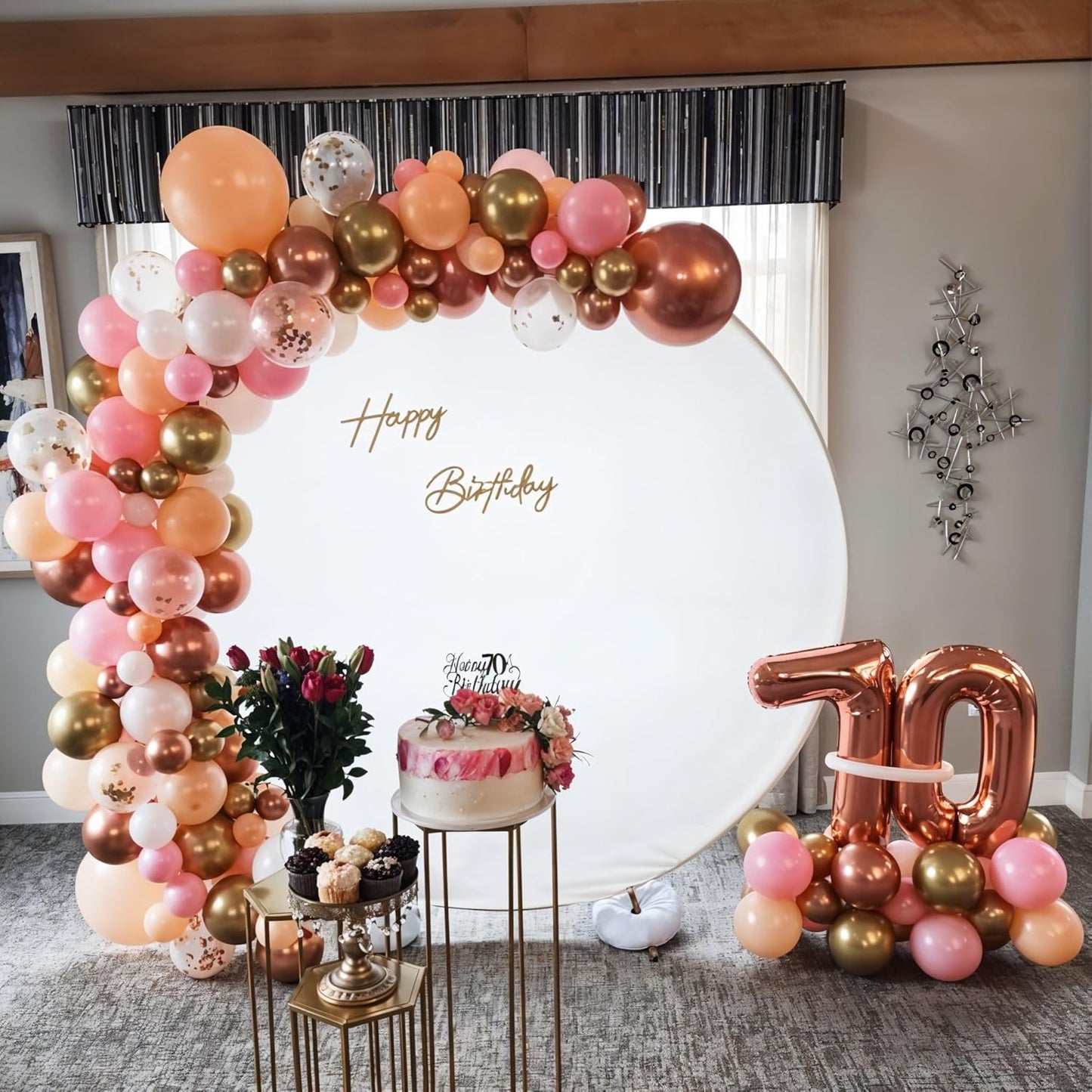 Rose Gold Balloons, 60 Pcs 12 Inch Nude Pastel Pink Balloons, Beige Metallic Gold Matte White Balloon for Boho Wedding Bridal Shower Princess Party Girls Women Birthday Baby Shower Decoration Supplies