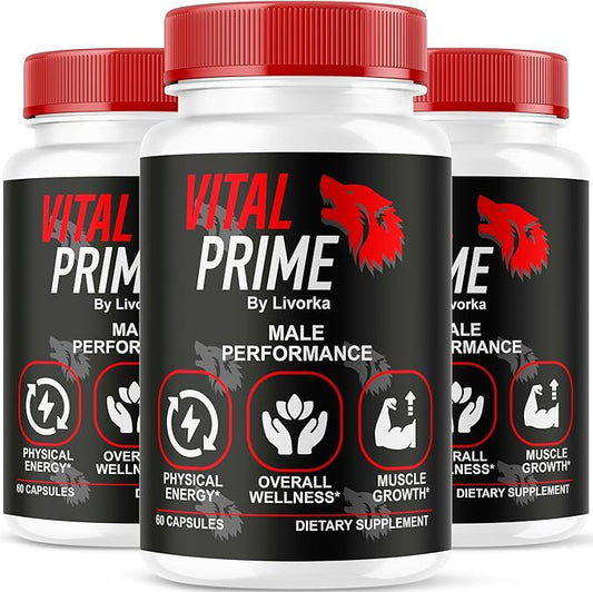 Vital Prime for Men, Advanced Formula, Dietary Supplement Support Capsules for 3 Months, Pack of 3