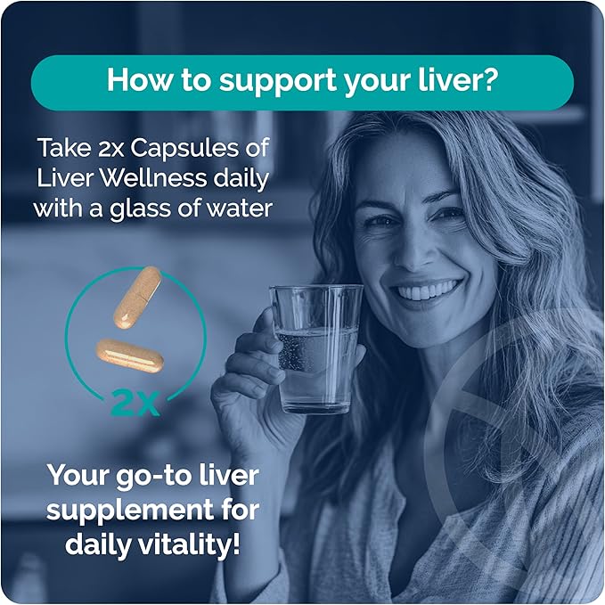 Liver Wellness - Liver Cleanse Supplement - Liver Health Support - with Milk Thistle, Artichoke, Dandelion, Beet Root, Turmeric & More - Vegetarian, Non GMO, Gluten Free - 60 Capsules