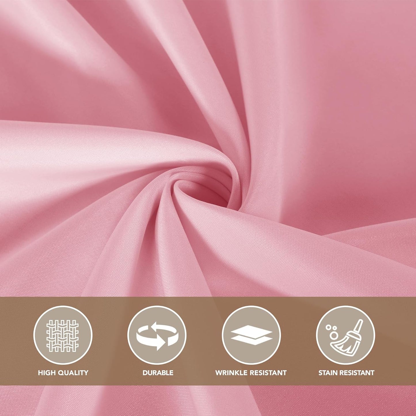 sancua Square Tablecloths 54x54 Inch - Pink Fabric Table Cloth for Square or Round Tables, Washable Polyester Table Cover for Dinner, Holiday Party, Decorative Display Tables