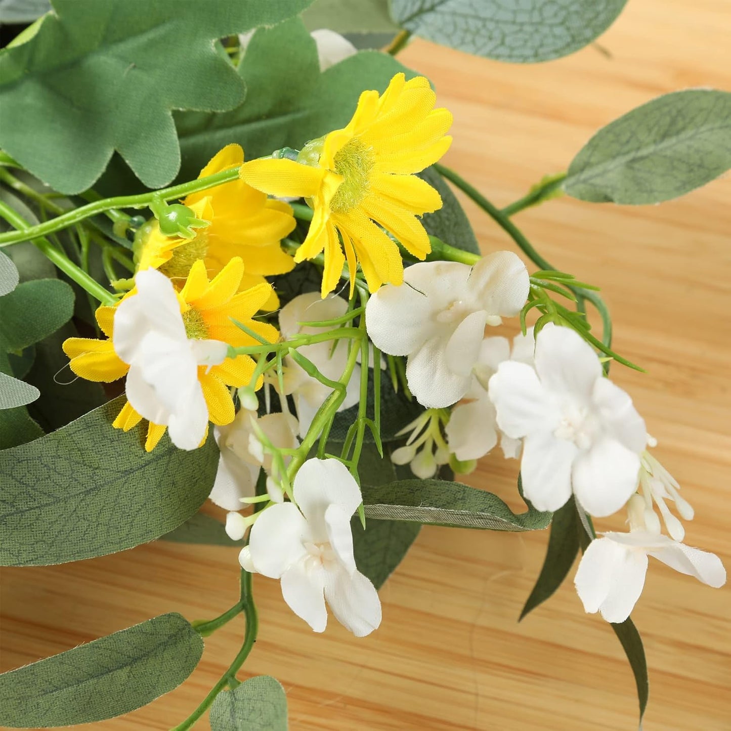 H&W 2pcs Artificial Wedding Arch Flowers for Wedding Sign, Floral Swag Dusty Decor for Reception Ceremony Backdrop Sweetheart Table （Sunflower）