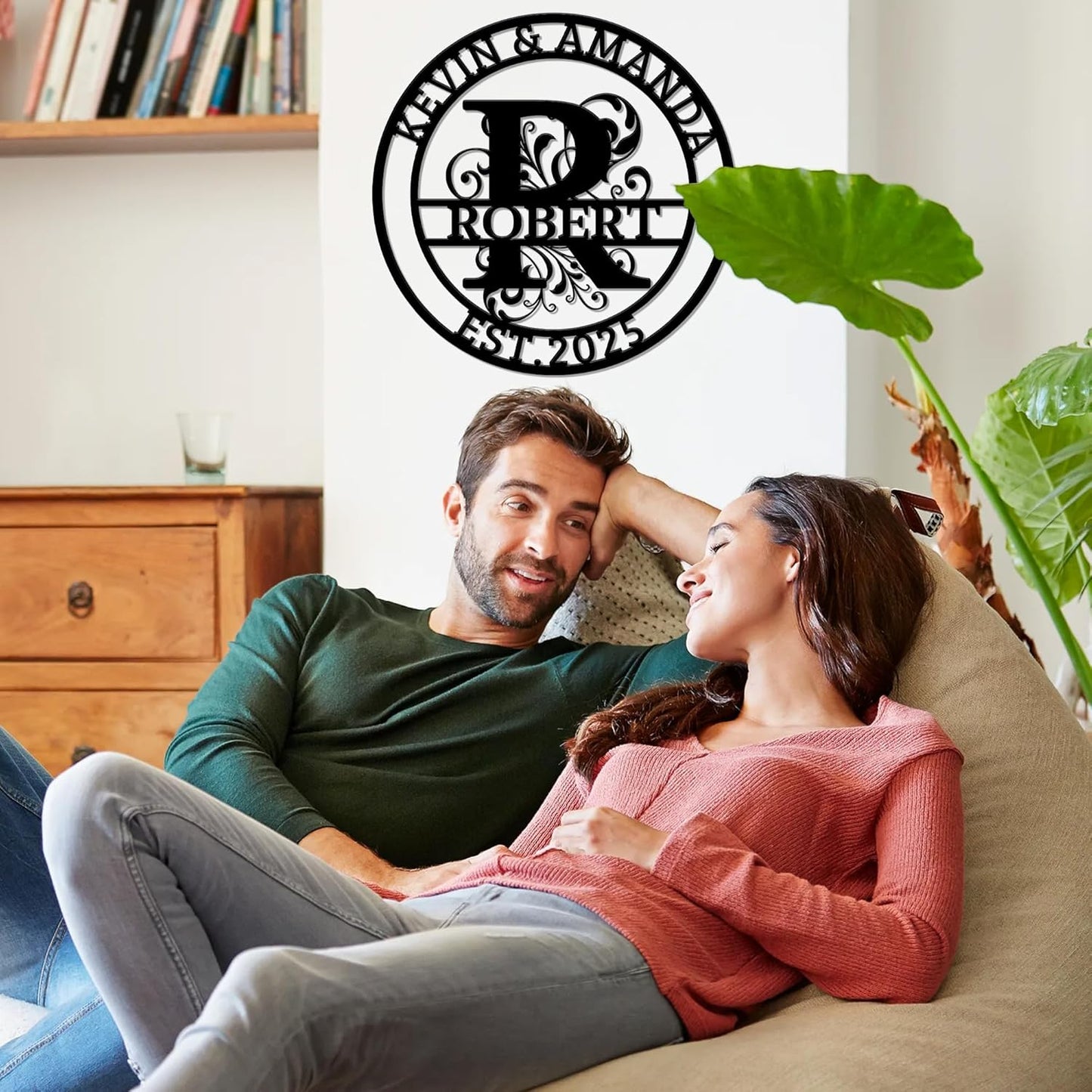 Custom Signs Outdoor Metal, Personalized Name Sign, Family Last Name Sign Home Decor, Initial Monogram Wall Metal Art, Customized Wedding Christmas Housewarming Gifts