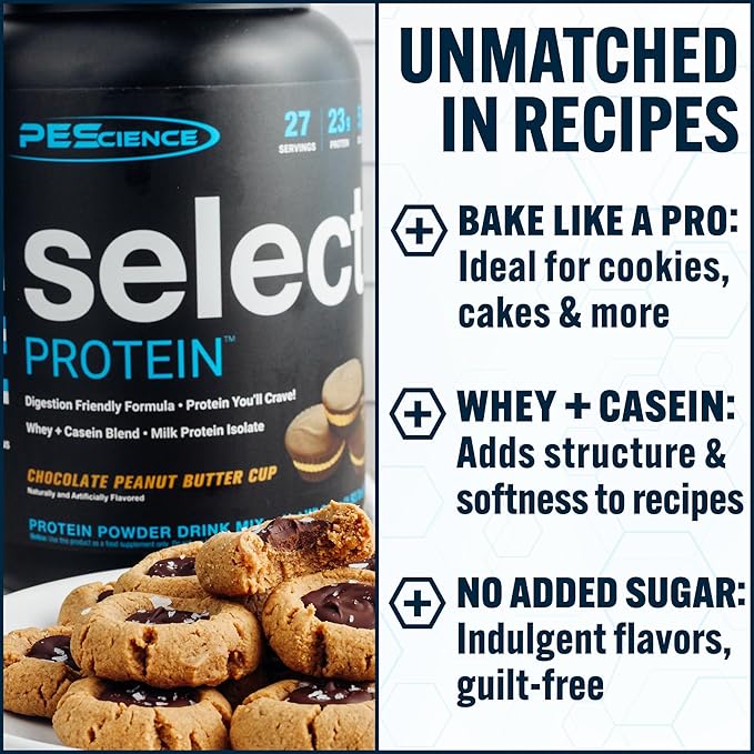 PEScience Select Protein Powder, Whey and Casein Blend, Clean Protein Powder for Women and Men, Low Calorie, Low Carb, Keto Friendly, Gluten Free, Chocolate Peanut Butter Cup, 55 Servings