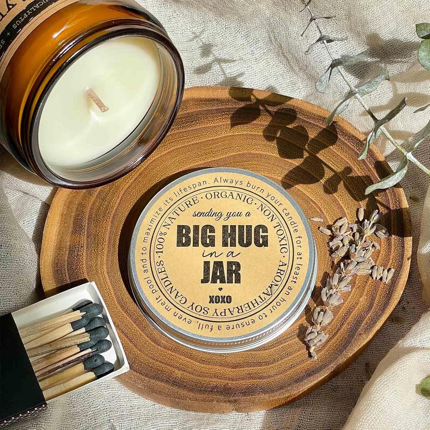 KOTKAS Lavender Eucalyptus Scented Candles - 8oz Natural Scented Soy Candles Non Toxic, Aromatherapy Eucalyptus Lavender Candles Gifts for Women Bath Relaxing Calming Soothing Relaxation Stress Relief