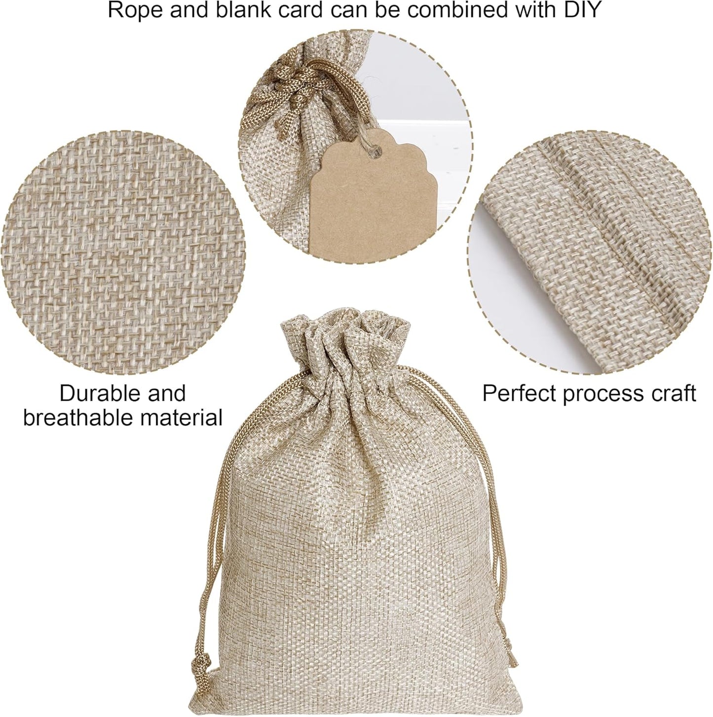 Yymobt 25PCS Burlap Bags with Drawstring, Reusable Burlap Favor Bag 5 x 7’’ Small Party Sacks for DIY Craft, Party, Christmas, Wedding, Festival Presents Bulk Bags